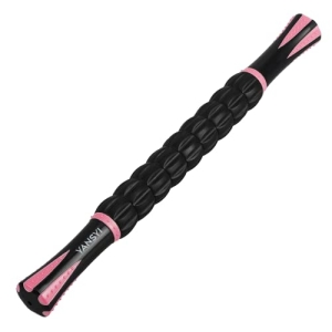 Yansyi Muscle Roller Stick for Athletes – Body Massage Roller Stick – Release Myofascial Trigger Points Reduce Muscle Soreness Tightness Leg Cramps & Back Pain for Physical Therapy & Recovery (Pink)