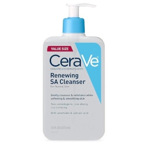 CeraVe SA Cleanser | Salicylic Acid Cleanser with Hyaluronic Acid, Niacinamide & Ceramides| BHA Exfoliant for Face | Fragrance Free Non-Comedogenic | 16 Ounce