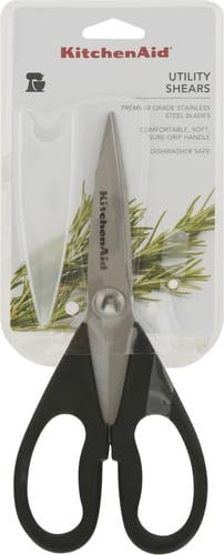 KitchenAid All Purpose Kitchen Shears with Protective Sheath Durable Stainless Steel Scissors, Dishwasher Safe, Soft Grip Comfort Handle, 8.72 Inch, Black - Image 15