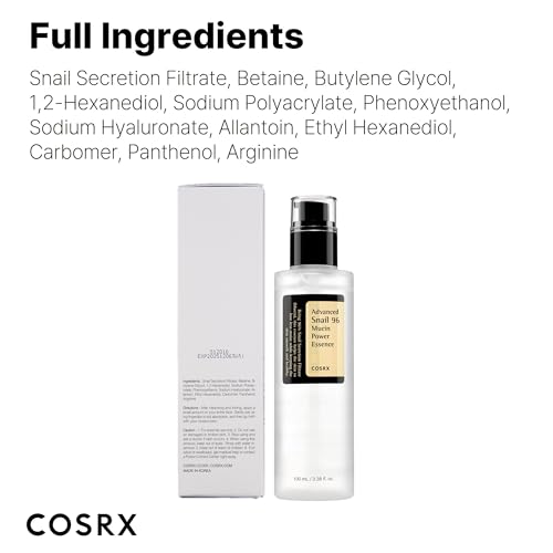 COSRX Snail Mucin 96% Power Repairing Essence 3.38 fl.oz 100ml, Hydrating Serum for Face with Snail Secretion Filtrate for Dull Skin & Fine Lines, Korean Skin Care - Image 4