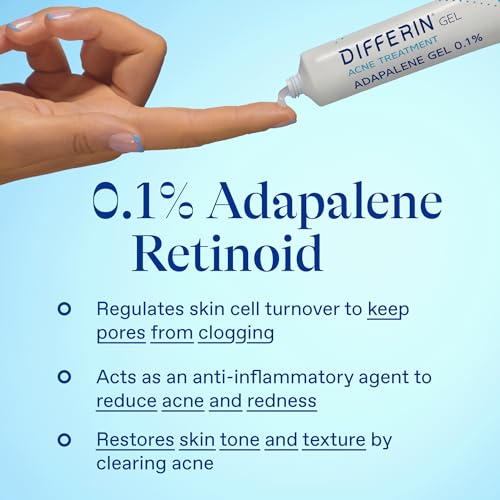Differin Acne Treatment Gel, 30 Day Supply, Retinoid Treatment for Face with 0.1% Adapalene, Gentle Skin Care for Acne Prone Sensitive Skin, 15g Tube (Packaging May Vary) - Image 8