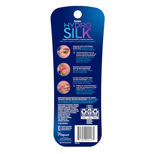 Schick Hydro Silk Touch-Up Dermaplaning Tool with Precision Cover, 3ct | Dermaplane Razor, Face Razors for Women, Eyebrow Razor, Facial Razor, Dermaplaning Razor, Womens Face Razor Peach Fuzz Remover - Image 2