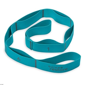 Gaiam Restore Stretch Band Strap – Elastic Stretching Strap with Loops for Medium Resistance Stretch Assist on Leg, Hamstring, Exercise/Fitness/Workout, Physical Therapy