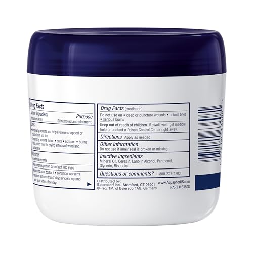 Aquaphor Healing Ointment Advanced Therapy Skin Protectant, Body Moisturizer for Dry Skin, Minor Cuts and Burns, Dry Cuticles, Cracked Heels, Hands and Lips, 14 Oz Jar - Image 2
