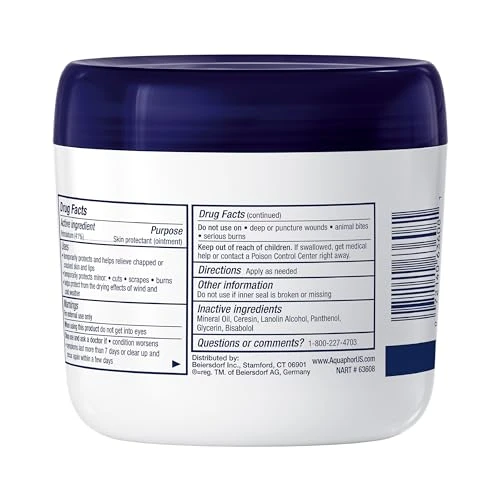 Aquaphor Healing Ointment Advanced Therapy Skin Protectant, Body Moisturizer for Dry Skin, Minor Cuts and Burns, Dry Cuticles, Cracked Heels, Hands and Lips, 14 Oz Jar - Image 2