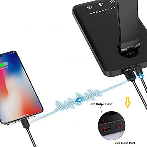 White crown LED Desk Lamp Dimmable Table Reading Lamp with USB Charging Port, 5 Lighting Modes, Sensitive Control, 30/60 Minutes Auto-Off Timer, Eye-Caring Office Lamp (Black) - Image 3