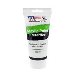 U.S. Art Supply Acrylic Retarder Acrylic Medium, 200ml Tube (6.7 Ounces) – Mixed with Color gives you longer Working Times