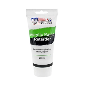 U.S. Art Supply Acrylic Retarder Acrylic Medium, 200ml Tube (6.7 Ounces) – Mixed with Color gives you longer Working Times