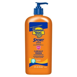 Banana Boat Sport Ultra SPF 50 Sunscreen Lotion, 12oz | Banana Boat Sunscreen SPF 50 Lotion, Oxybenzone Free Sunscreen, Sunblock Lotion Sunscreen, Family Size Sunscreen, 12oz