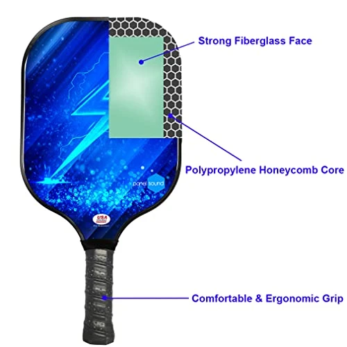 Panel Sound USAPA Approved Pickleball Paddle Set Lightweight Pickleball Paddles Set of 2,Pickleball Rackets with 1 Carrying Case, 2 Cooling Towels & 4 Indoor Balls - Image 4