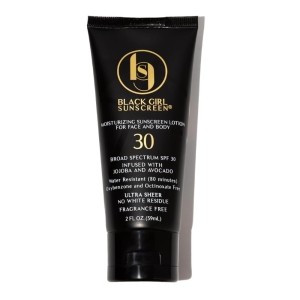 BLACK GIRL SUNSCREEN – Face & Body Moisturizing Sunscreen Lotion SPF 30, No White-Residue for Melanin Rich Skin (2 Fl. Oz.)