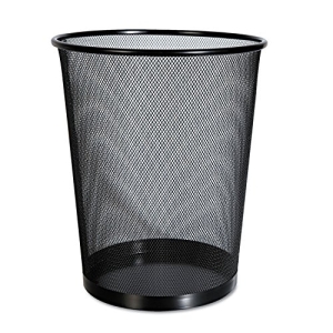 Universal UNV20008 18-Quart Steel Mesh Wastebasket – Black