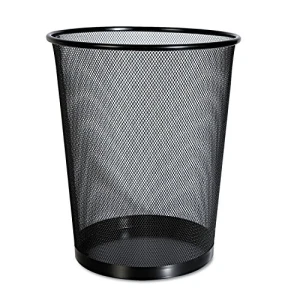 Universal UNV20008 18-Quart Steel Mesh Wastebasket – Black