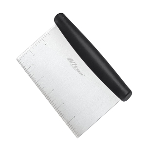 ALLTOP Bench Scraper & Chopper for Kitchen – Ideal Baking Essential Utensil,Stainless Steel Pastry/Dough/Food Cutter Tool for Cake Pizza Bread,Cooking – 1 Pack,Black