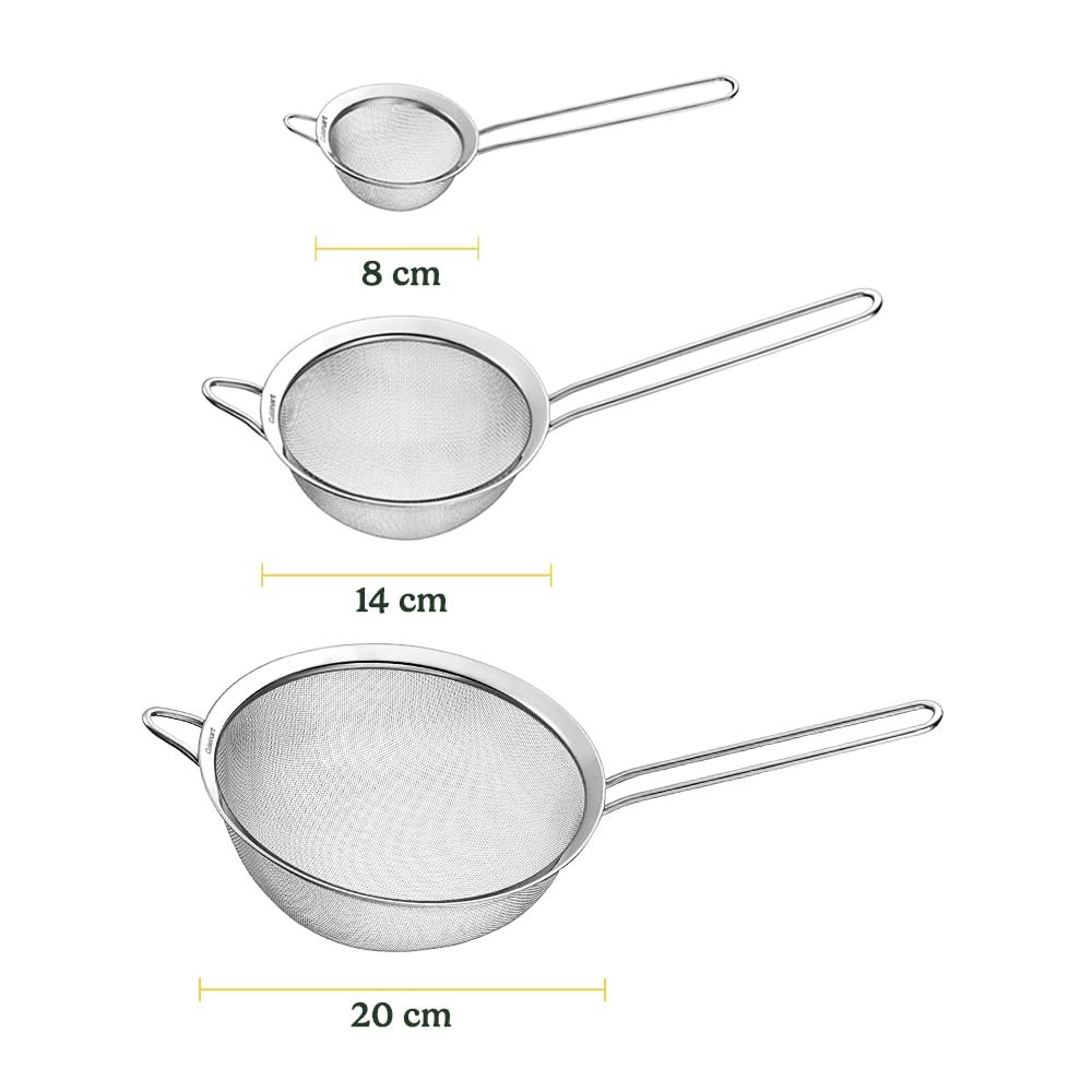 Cuisinart Mesh Strainers, 3 Count (Pack of 1) Set, CTG-00-3MS Silver - Image 6