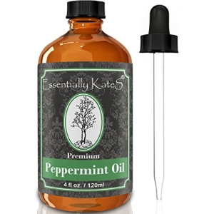 Peppermint Essential Oil 4 oz. with Detailed User’s Guide E-book and Glass Dropper by Essentially KateS. by Essentially KateS