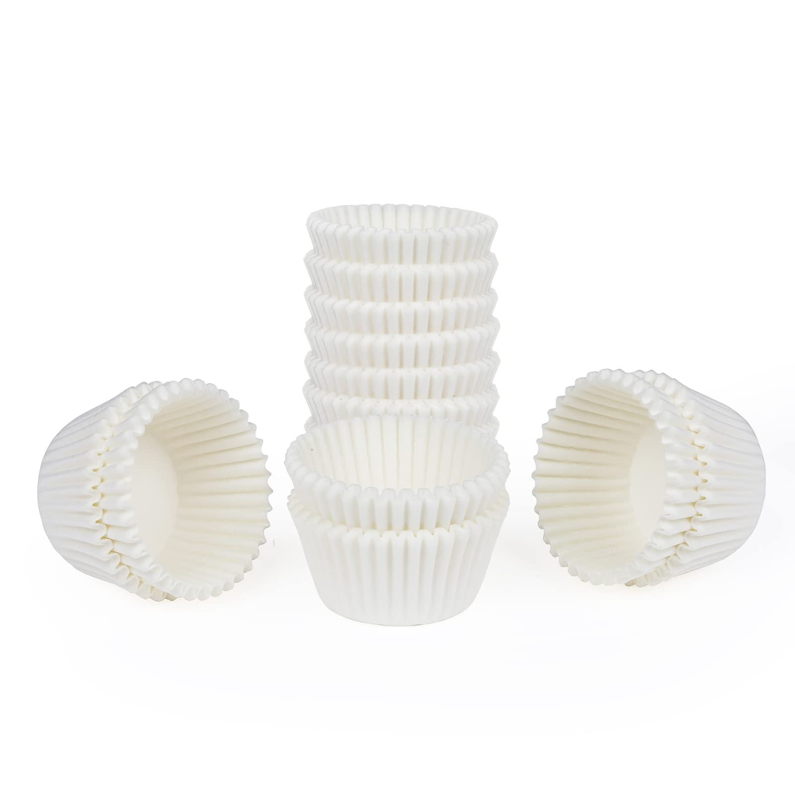 Caperci 500 Count Mini Cupcake Liners White Muffin Liners Greaseproof No Smell Small Cupcake Wrappers Baking Cups - Image 3