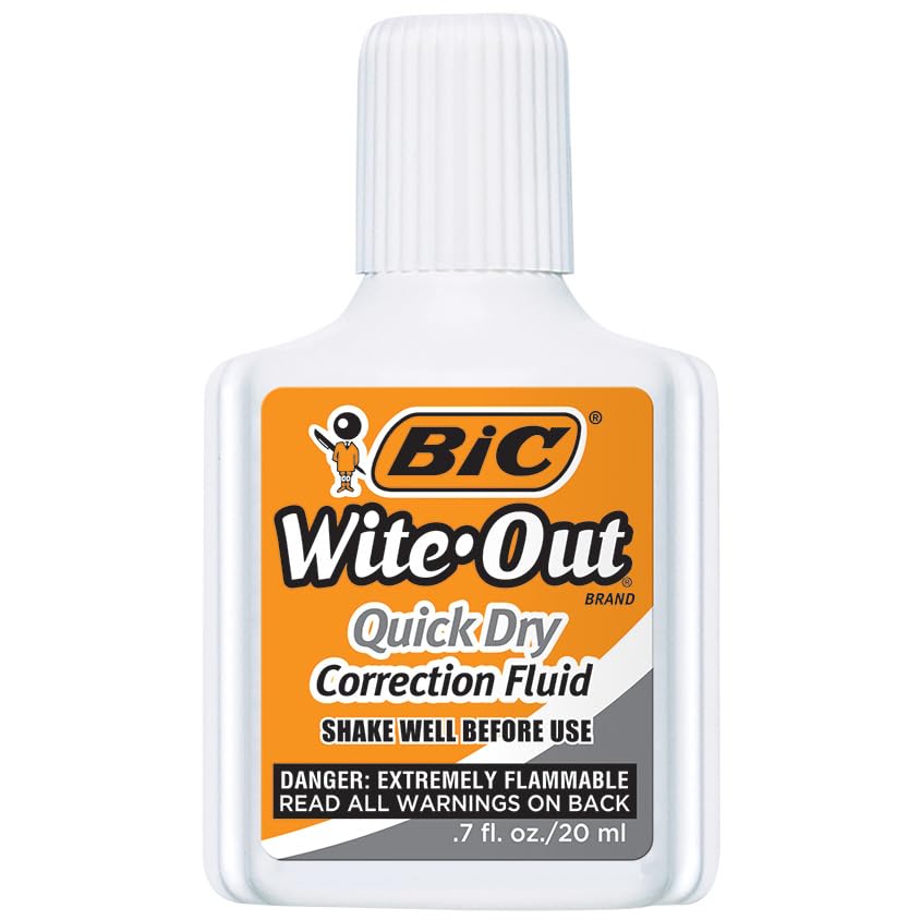 BIC Wite-Out Quick Dry Correction Fluid, 20mL, White, Goes on Easy with A Reduced Dry Time, 1-Count Pack - Image 2