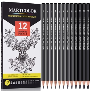 MARTCOLOR Drawing Sketching Pencils Set, 12 Pack Graphite Pencils(14B – 2H), Ideal for Drawing Art, Sketching, Shading, Artist Pencils for Artist Adults Kids Beginner
