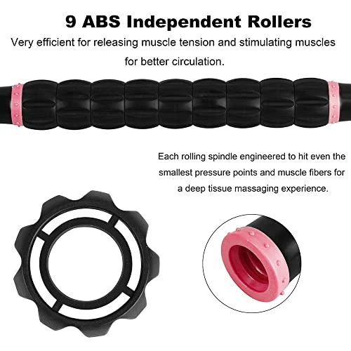 Yansyi Muscle Roller Stick for Athletes - Body Massage Roller Stick - Release Myofascial Trigger Points Reduce Muscle Soreness Tightness Leg Cramps & Back Pain for Physical Therapy & Recovery (Pink) - Image 5
