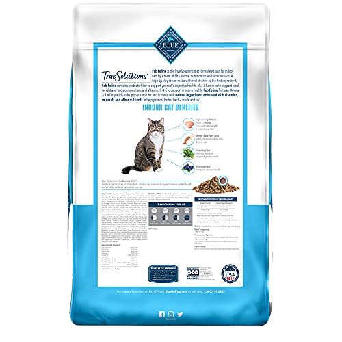 Blue Buffalo True Solutions Fab Feline Natural Indoor Adult Dry Cat Food, Chicken 11-lb - Image 7