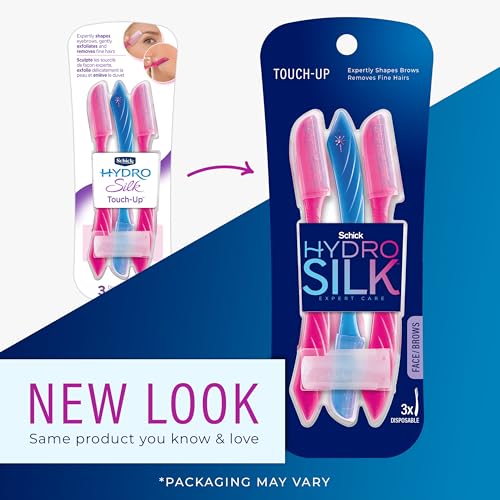 Schick Hydro Silk Touch-Up Dermaplaning Tool with Precision Cover, 3ct | Dermaplane Razor, Face Razors for Women, Eyebrow Razor, Facial Razor, Dermaplaning Razor, Womens Face Razor Peach Fuzz Remover - Image 9