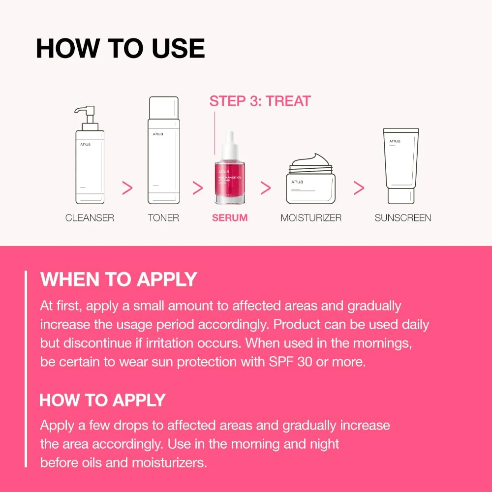 Anua 10% Niacinamide+ 4% Tranexamic Acid Serum, Ceramide, Hyaluronic Acid, Vitamin B12 natural color, for Sensitive skin, Korean Glass Skin, Fragrance-Free (30ml /1.01 fl.oz.) - Image 4