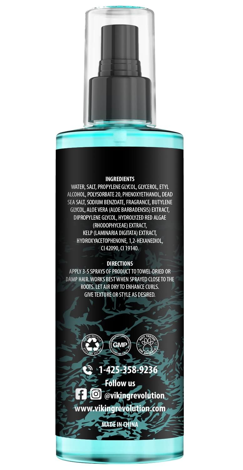 Viking Revolution Sea Salt Spray for Hair Men - Hair Texturizing Spray with Kelp, Aloe Vera and Red Algae Extract - Surf Spray to Add Volume and Texture Sea Salt Spray for Men Beach Hair Spray - 8oz - Image 2