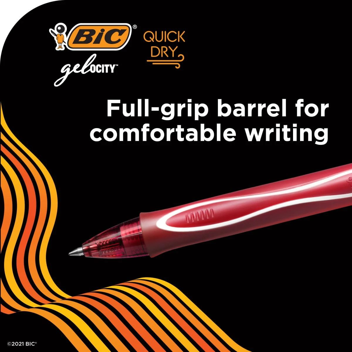 BIC Gelocity Quick Dry Black Gel Pens, Medium Point (0.7mm), 4-Count Pack, Retractable Gel Pens With Comfortable Full Grip - Image 12