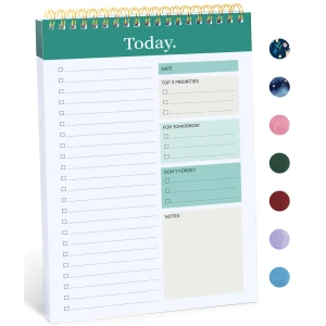 To Do List Pad – To Do List Notebook for Work with 52 Sheets, Undated Daily Planner Perfect for Daily Tasks and Goal Setting, To Do List Notepad Suitable for Office, Home and School-Greenery Sway
