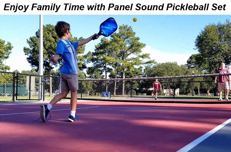 Panel Sound USAPA Approved Pickleball Paddle Set Lightweight Pickleball Paddles Set of 2,Pickleball Rackets with 1 Carrying Case, 2 Cooling Towels & 4 Indoor Balls - Image 2