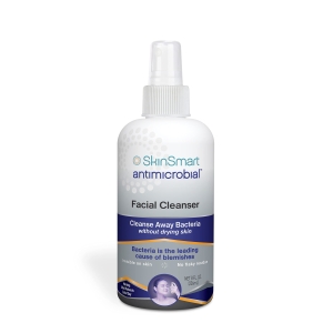 SkinSmart Facial Cleanser for Acne, Targets Bacteria for Active Teenage Athletes Post Workout and Adult Acne, 8 oz Spray Bottle, Safe for Multiple Daily Uses