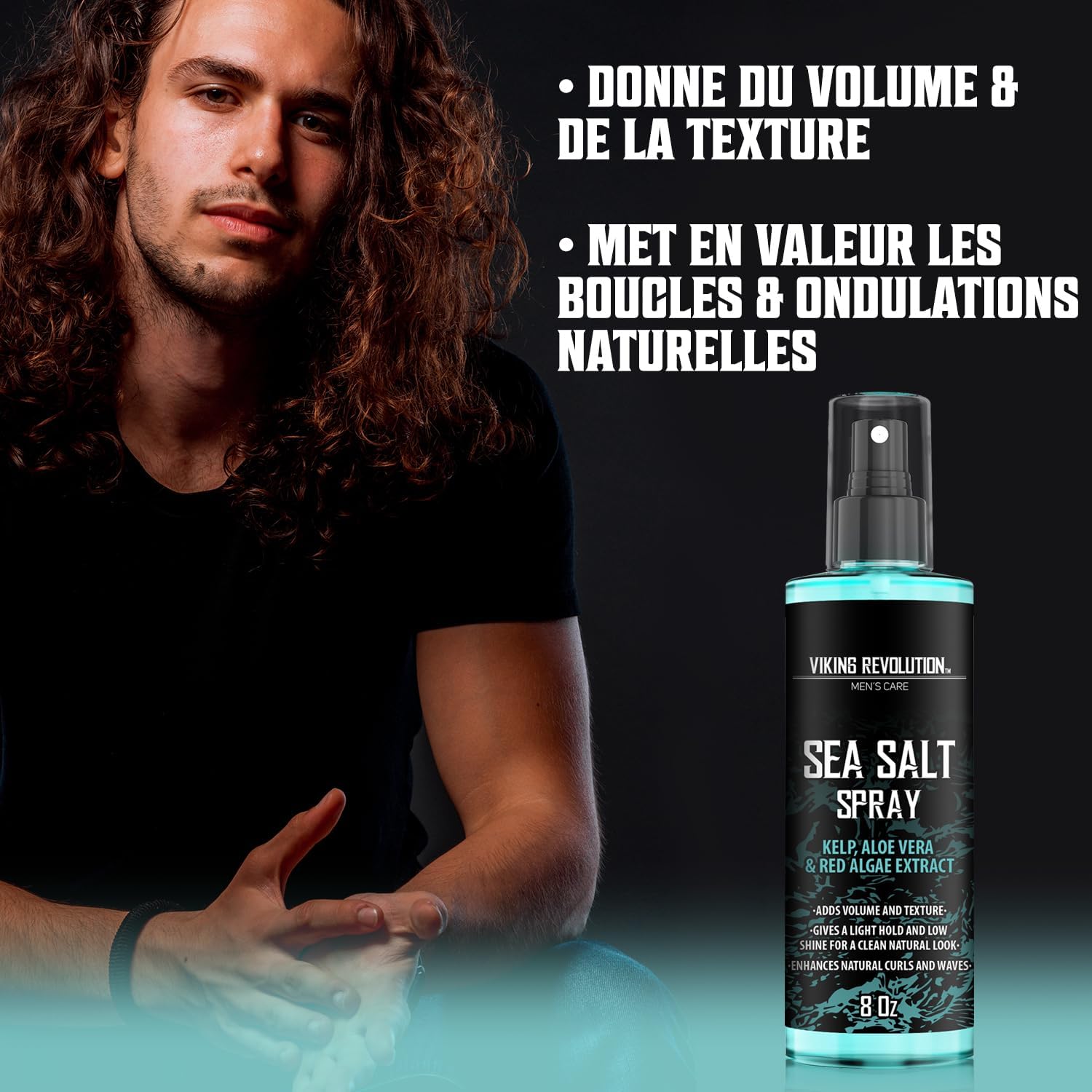 Viking Revolution Sea Salt Spray for Hair Men - Hair Texturizing Spray with Kelp, Aloe Vera and Red Algae Extract - Surf Spray to Add Volume and Texture Sea Salt Spray for Men Beach Hair Spray - 8oz - Image 5