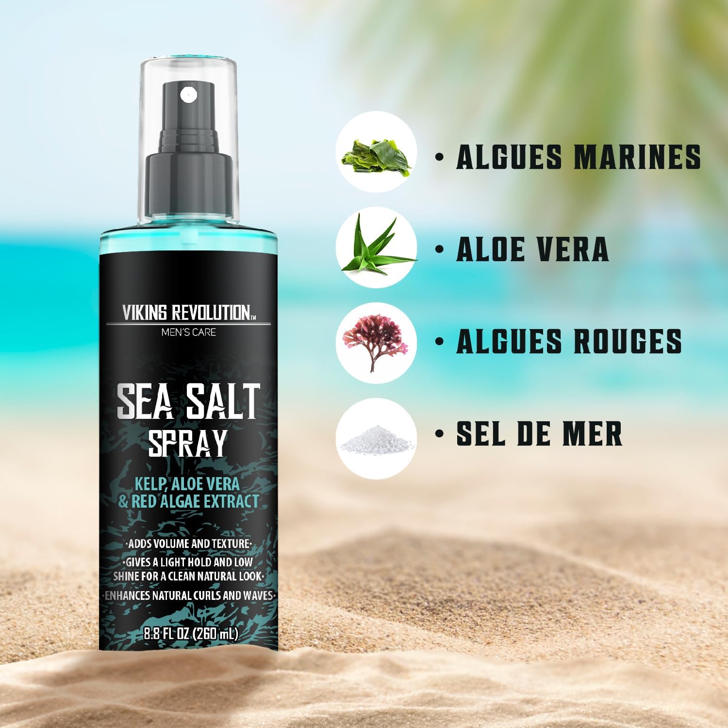 Viking Revolution Sea Salt Spray for Hair Men - Hair Texturizing Spray with Kelp, Aloe Vera and Red Algae Extract - Surf Spray to Add Volume and Texture Sea Salt Spray for Men Beach Hair Spray - 8oz - Image 6