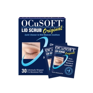 OCuSOFT Lid Scrub Original Eyelid Cleanser – Pre-Moistened Eyelid Wipes for Mild to Moderate Conditions – Eyelid Cleanser to Clean, Comfort & Soothe Irritated Eyelids – 30 Count