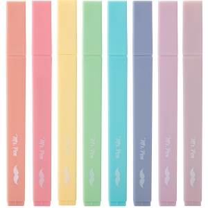 Mr. Pen- Aesthetic Cute Pastel Highlighters Set, 8 pcs, Chisel Tip, Candy Colors, No Bleed Bible Assorted Colors