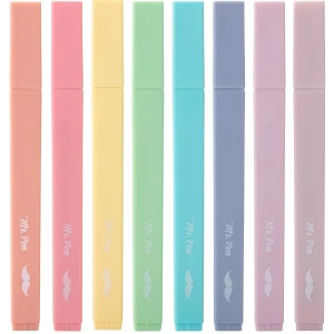 Mr. Pen- Aesthetic Cute Pastel Highlighters Set, 8 pcs, Chisel Tip, Candy Colors, No Bleed Bible Assorted Colors