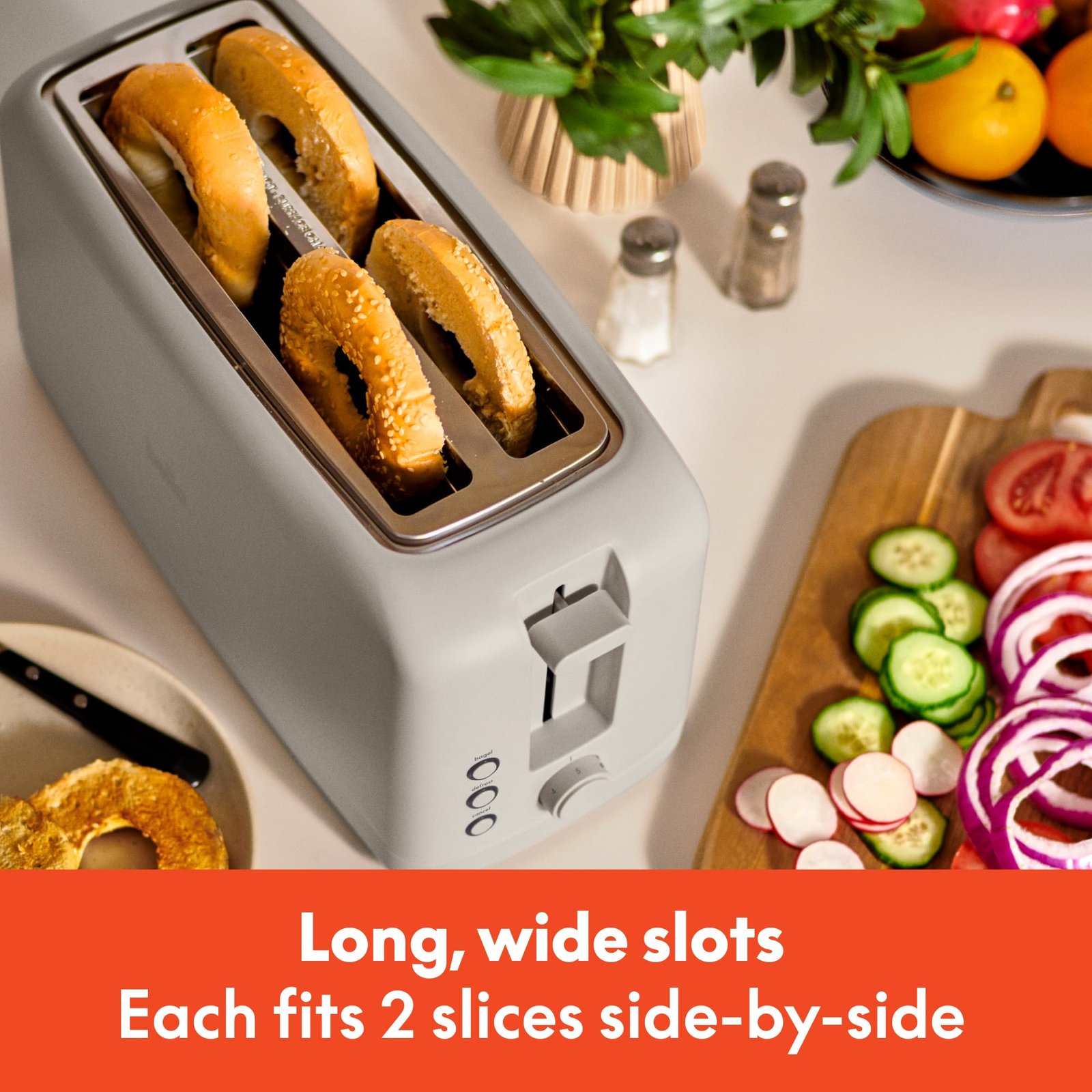 bella 4 Slice Slim Toaster, Fits-anywhere™ Kitchenware, 6 Setting Shade Control with Reheat & Cancel Buttons, Fits Sourdough, 10” Long Slot, Anti Jam & Auto Shutoff, 900 Watt, Oatmilk - Image 8
