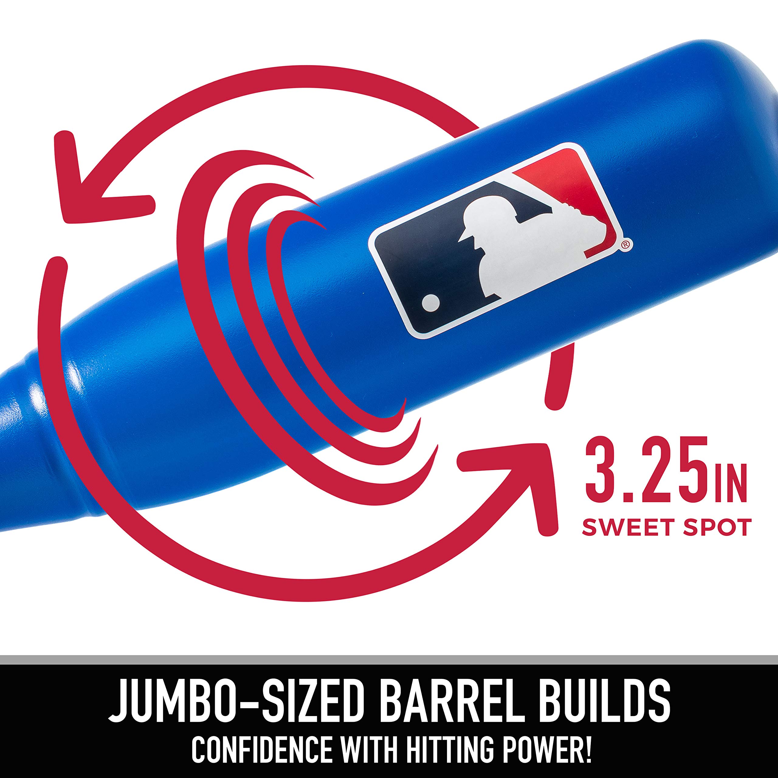 Franklin Sports MLB Kids Jumbo Plastic Bat - Blue - Backyard Baseball Large - Image 7
