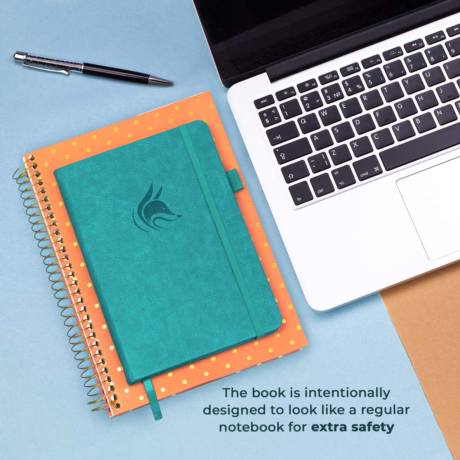 Clever Fox Password Book with alphabetical tabs. Internet Address Organizer Logbook. Medium Password Keeper for Website Logins (Aquamarine) - Image 2