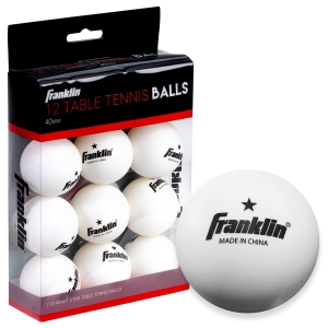 Franklin Sports Ping Pong Balls – Official Size + Weight White 40mm Table Tennis One Star Professional Durable High Performance 12 Count (Pack of 1) Packaging may vary